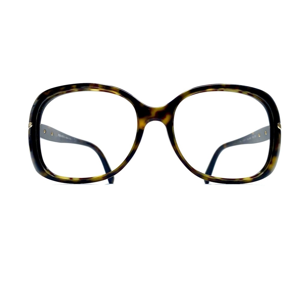 Prada Brown Tortoise Gold Square Oversized Glasses Italy VPR 08O 57 17 130